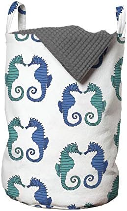 Чанта за дрехи Ambesonne под формата на морско Конче, С Декоративни Рисунки на морски създания, Закручивающих