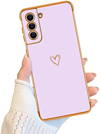 Newseego е Съвместим с калъф Samsung Galaxy S21 5G (6,2 инча) с хубав дизайн във формата на сърце за момичета