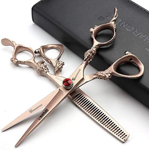 Ножици за коса професионални ножици за коса Японски ножици за коса от неръждаема стомана 440C /розова самобръсначка