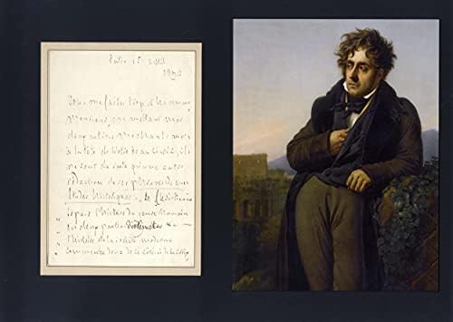 Писмо с автограф на ФРЕНСКИЯ ПИСАТЕЛ Франсоа-Рене дьо Шатобриан, подписана и приложена