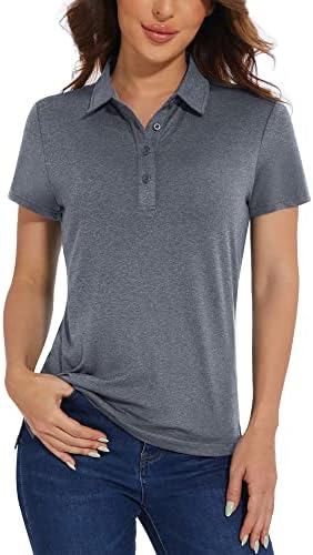 Дамска риза с къси ръкави TACVASEN За голф с къс ръкав, Бързосъхнеща Защита От Слънцето UPF 50 + е с Лека Риза