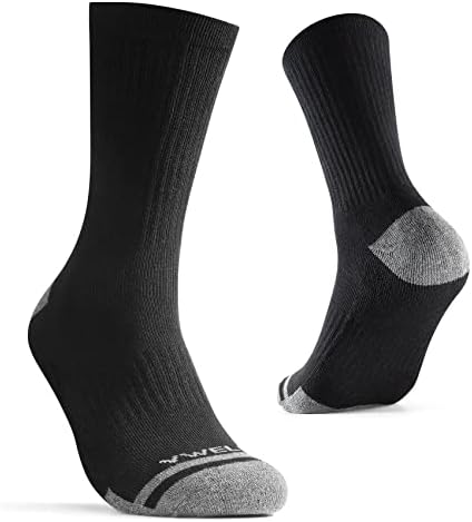 Мъжки Спортни Чорапи за екипажа VWELL, 8 Чифта Памучни Чорапи, за работни Обувки С контрол на влажност На Лигавицата