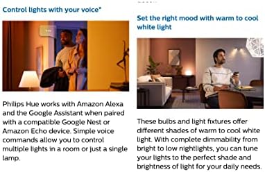 Умна лампа Philips Hue 4 в опаковка бял и цветен цветове A19 средна яркост 1100 лумена, съвместим с Bluetooth