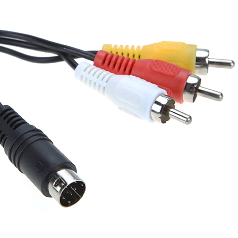 MOUDOAUER Подмяна на 9-Пинов 3RCA Аудио Видео AV Черен Кабел Адаптер Захранващ кабел за Sega Genesis 2 3 Аксесоар
