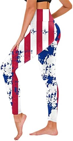 Американски флаг американски флаг гамаши за жени слаб йога гамаши комфорт на спортната тренировка, вдигане на гъза йога панталони