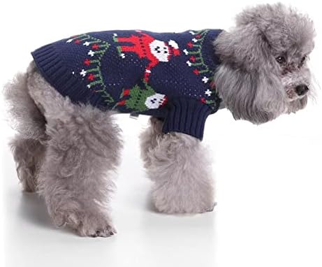 Коледен Пуловер със Снежен Човек за Малки Кучета Котки от Памук, Ръчно изработени, Тканая Риза за малки