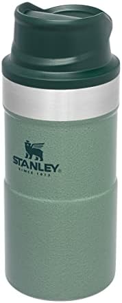 Пътна чаша Stanley Trigger Action 0,25 л / 8,5 унции Hammertone Green – Поддържа топлина в продължение на 3 часа - Термос от неръждаема стомана, без Бисфенол А за топли напитки - Херметичес