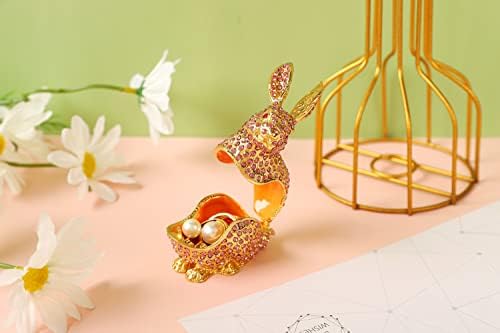 FASSLINO Сладък Заек Ковчег За Бижута с Откидными Декорации във формата на Животни, Подарък за Дома