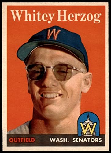1958 Topps 438 Уайти Херцог Вашингтон Сенатърс (Бейзболна картичка) БИВШИ сенатори