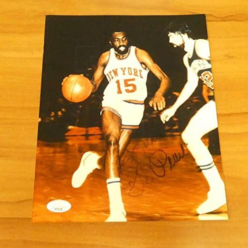 Ърл Пърл Монро Подписа снимка 8x10 Ню Йорк Никс с JSA COA - Снимки на НБА с автограф