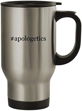 Подарък дрънкулки #apologetics - Пътна Кафеена Чаша с Хэштегом от Неръждаема Стомана с тегло 14 грама, Сребрист