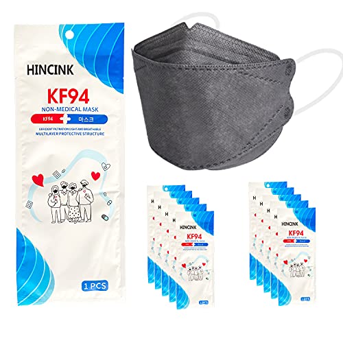 [50 опаковки] Маска HINCINK Kf94 [В индивидуална опаковка] Унисекс, 4-слойная маска, сгъване три пъти, за възрастни