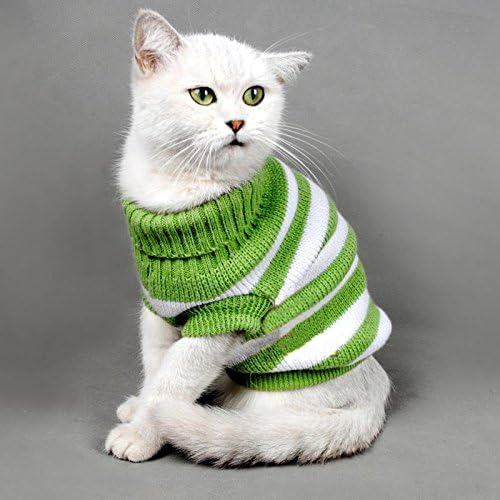Шарени Пуловери за Котки, Пуловер за котки, Трикотаж за Котки, Дрехи за Малки Кучета, Дрехи за Коте, Мъжки и