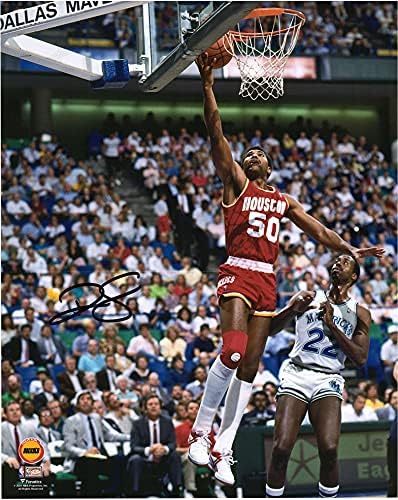 Ралф Сампсън Хюстън Рокетс с автограф 16 x 20 отидоха всички срещу Фотография Далас Маверикс - Снимки на НБА