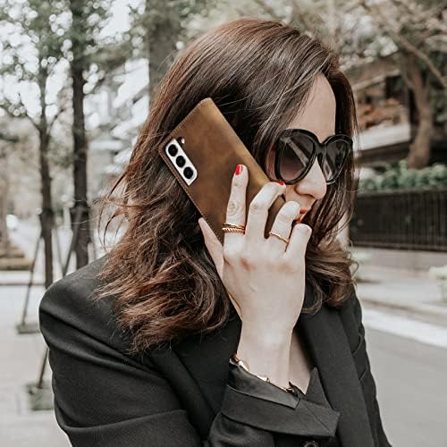 Чанта-портфейл XIZYO за Samsung Galaxy S21 FE 5G от изкуствена кожа калъф за мъже и Жени, Флип калъф с Държач