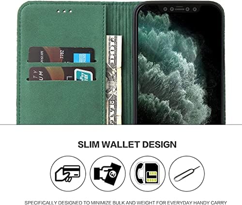 Чанта-портфейл KOSSMA за iPhone 14 Pro Max, Класически Флип калъф от естествена кожа с магнитен модел Крокодилска