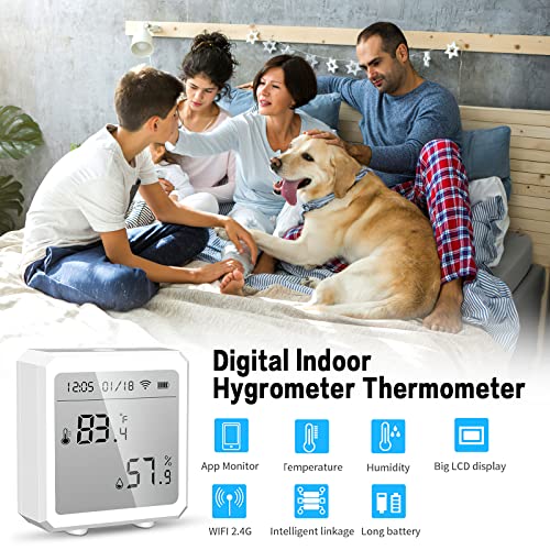 Интелигентен Сензор за температура и влажност с програма, Безжичен Монитор температура и Влажност на въздуха,