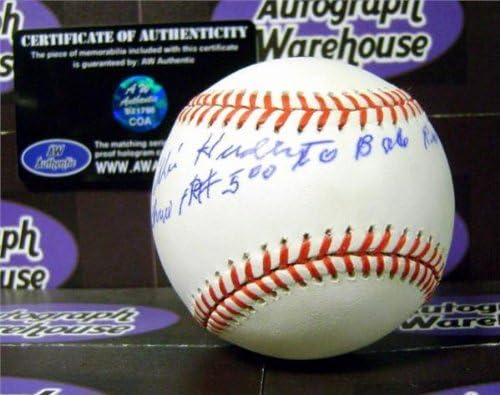 Уилис Хадлин с автограф в Американската лига бейзбол с надпис Хвърли Бэйбу Руту 500 щатски долара. (пръсти) код 6706 - Бейзболни топки с автографи