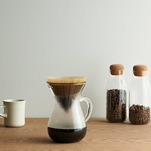Кафе, определени в гарафа с обем 1,1 литра с 20 Филтри от Kinto за бавно приготвяне на кафе