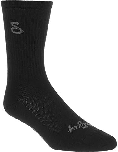 SockGuy, Мъжки вълнени чорапи - Големи/X-Large, с Височина 6 см, Черни