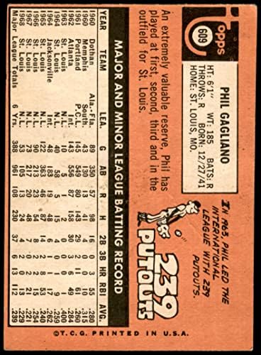 1969 Topps # 609 Фил Галиано Сейнт Луис Кардиналс (Бейзболна картичка) СПРАВЕДЛИВИ Кардинали