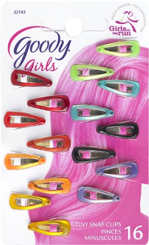Мини щипки за коса Гуди Момичета с лаково контури, 16 парчета (опаковка от 3 броя)