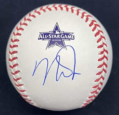Майк Пъстърва подписа Бейзболни Топки с Голографическим Логото на Мача на Звездите на МЕЙДЖЪР лийг бейзбол 2021 г. с Автограф