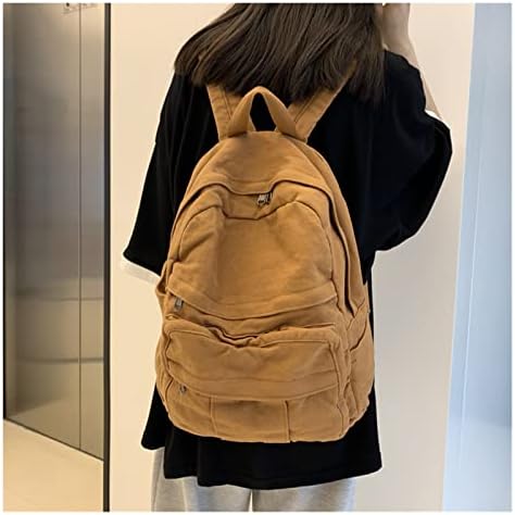 дамски Холщовая чанта за лаптоп, ученическа раница за момичета, Текстилен раница за колеж, дамски Пътни чанти за тийнейджъри (Цвят: B Размер: 34 см)