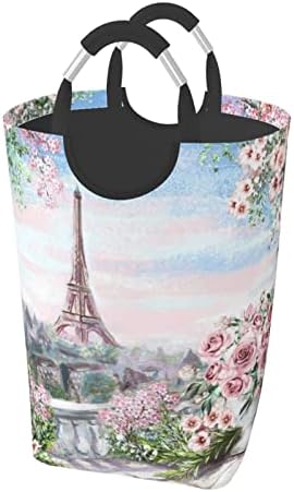 Красива опаковка за мръсни дрехи Tower, Paris, Сгъваема, С дръжка, Подходящ За домашно съхранение в гардероба,