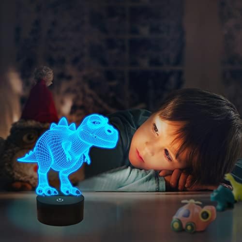 Лека нощ FULLOSUN за Деца, Динозавър T-rex 3D лека нощ, Нощна Лампа, 16 Цветове, променящи се с Дистанционно управление, Коледен Подарък за Хелоуин, Деня на Раждането на Дете,