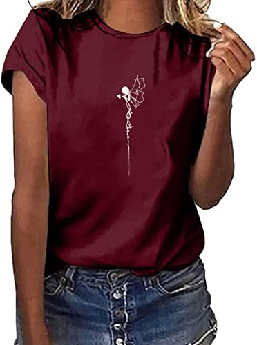 lcepcy Сладка Тениска с Изображение, за Жени, Модни Летни Тениски с кръгло деколте, Ежедневни Ризи с Къс Ръкав