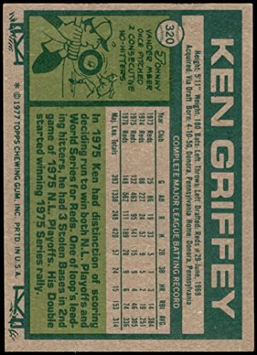 1977 Topps # 320 Кен Гриффи Синсинати Редс (Бейзболна карта) Карта Дина 2 - ДОБРИ червени