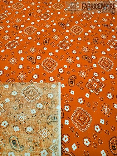 Плат с шарени вратовръзки от поликоттона / ширина 60 см / Продава се двор (оранжев)