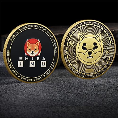 Нов Вид Цветен Триизмерен Медна Възпоменателни монети Shiba-Ин Dogecoin Edition Колекционерско Мед Покритие,