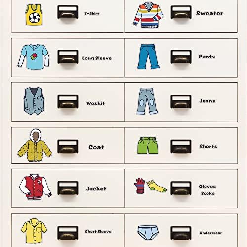 Етикети с етикети за класифициране на дрехи в гардероба DRWSSR, Стикер на стената За сортиране на дрехи За момчета