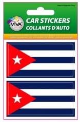 2 Флаг на страната на Куба Набор от малки автомобилни етикети, стикери, ваденки 1 3/8 X 2 3/4 инча Нови в опаковка