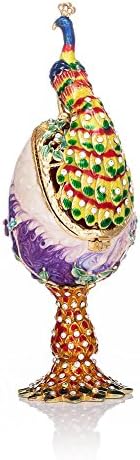 QIFU-Ръчно Рисувани, Эмалированная, В Стила на Яйцата Фаберже, Декоративна Ковчег За Бижута На Панти, Уникален Подарък За Дома