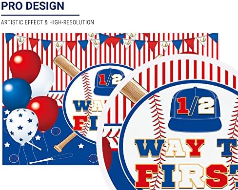 Allenjoy Шестмесечен Фон честит Рожден Ден за момче Бейзбол 1/2 Пътя към Първото 6 Месеца на Спортна Тема Детски Душ Годишнина Вечерни Аксесоари за Декорация Банер Подпо