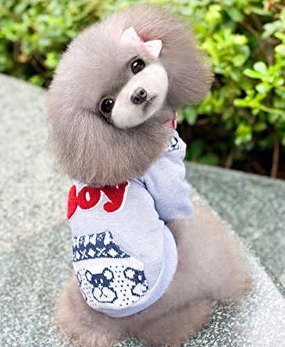 SMALLLEE_LUCKY_STORE Руното Hoody-пуловер в Британския стил за Малки Кучета, Среден, Сив