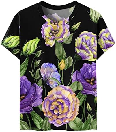 Летни Потници за жени 2023, Блузи с къс ръкав, Елегантни Ежедневни Летни Модни Блуза-Туника с Графичен Цветен