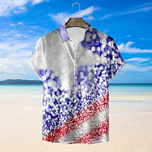 Летни Ризи Голям и Висок размер, за Мъже, Риза, Блуза, Топ, Ръкав под формата на Хартата, Летни Къси Модни Пролетни Мъжки Плажни Ризи С Принтом