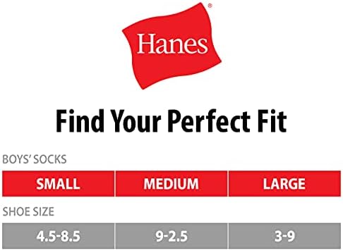 Спортни чорапи Hanes boys Extra Durable No Show Multipack, Бели, среден размер - 9-2,5 долара на САЩ