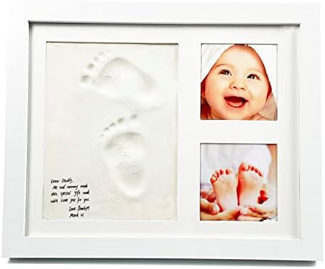 LISJIAOS Набор от рамки за бебешки отпечатъци на ръцете и краката, Рамка за отливка от глина и Снимка За спомен, Подарък за регистрация на детето и душата на дете, Подаръ
