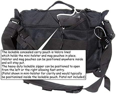 Чанта-месинджър със скрита калъф за пистолет от FirstChoice - Мултифункционален портфейл за малък лаптоп, таблет или iPad с незабележими на кабинета за пистолет с кобур, дв