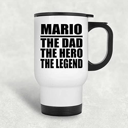 Дизайнсифи Татко Марио Герой на Легенда, Бяла Пътна Чаша 14 грама, на Изолиран Чаша от Неръждаема Стомана, Подаръци