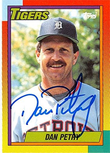 Склад на автографи 619313 Бейзболна картичка Дан Петри С автограф - Детройт Тайгърс 1990 Topps - брой 93T