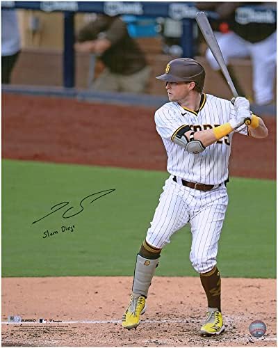 Снимка на Джейк Кроненворта от Сан Диего Падрес с автограф с Размер 16 х 20 см, и надпис Slam Diego с надпис Slam Diego - Снимки на MLB с автограф