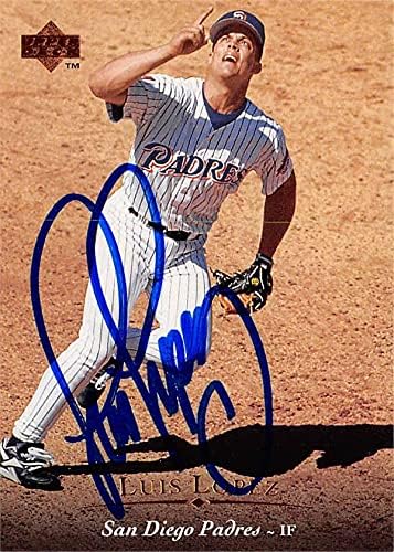 Склад на автографи 618976 Бейзболна картичка с автограф на Луис Лопес - Сан Диего Падрес, Южна Каролина, 1995,