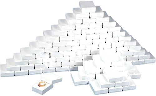 Бял Ковчег за бижута с хлопчатобумажным пълнител 11 (опаковка от 100 броя)