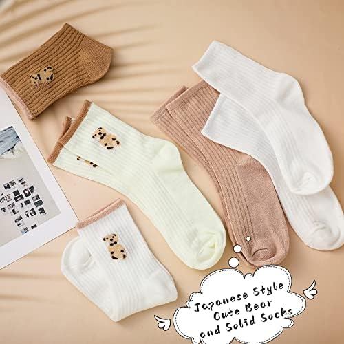 12 Чифта Чорапи за екипажа, Удобни Дамски Ежедневни Чорапи от Мек Памук за Момичета, Обикновена Чорапи със Сладък